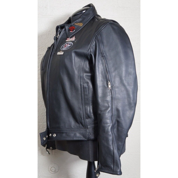 First Classic Leather Jacket with Victory patches & pins - Picture 5 of 13